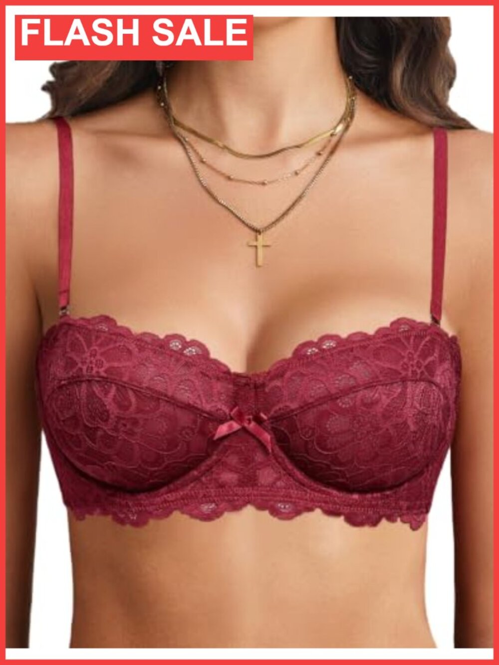 Lace Underwire Balconette Bra Sheer Unlined Bralette Lingerie